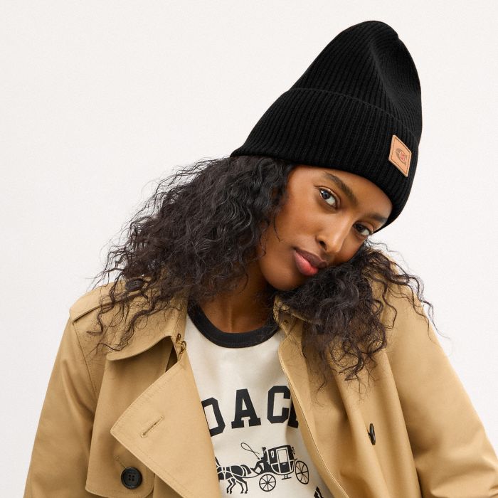 COACH CLOT 貼飾針織比尼帽