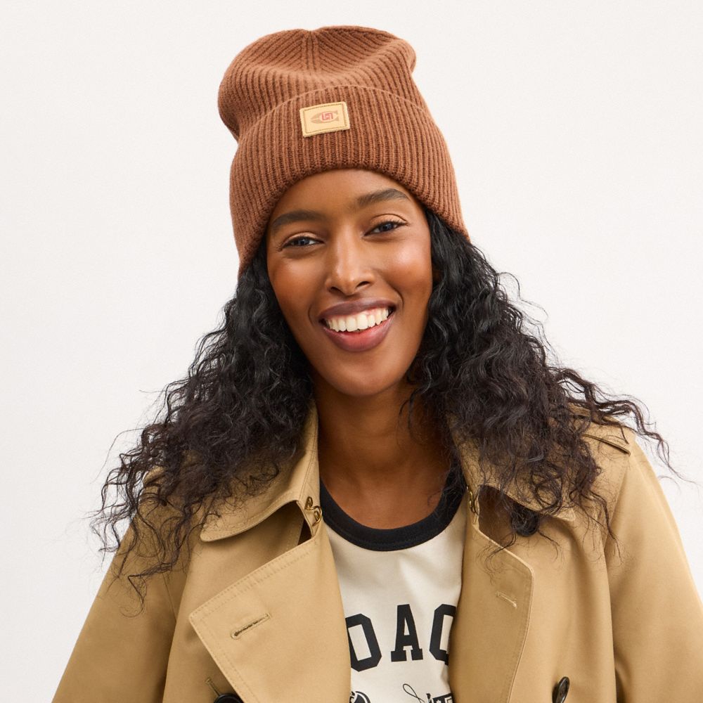 COACH CLOT 貼飾針織比尼帽