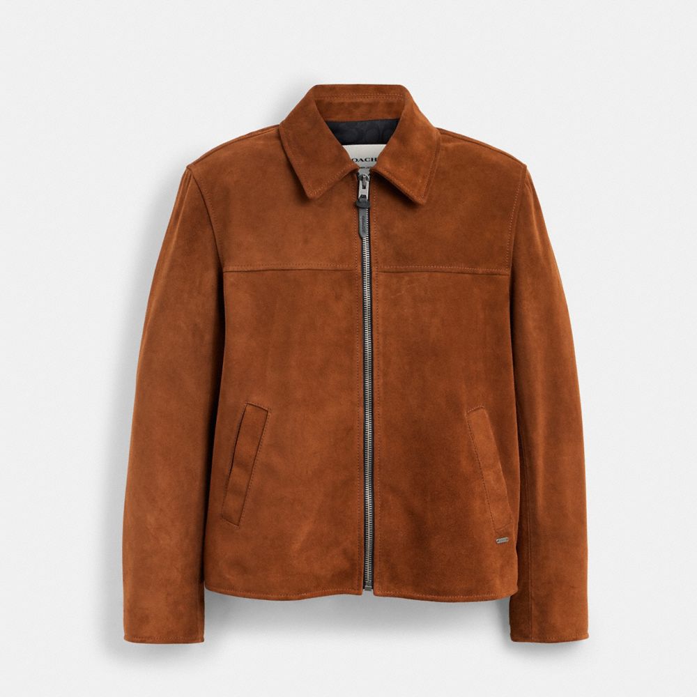 COACH CDO76 Suede Jacket BROWN