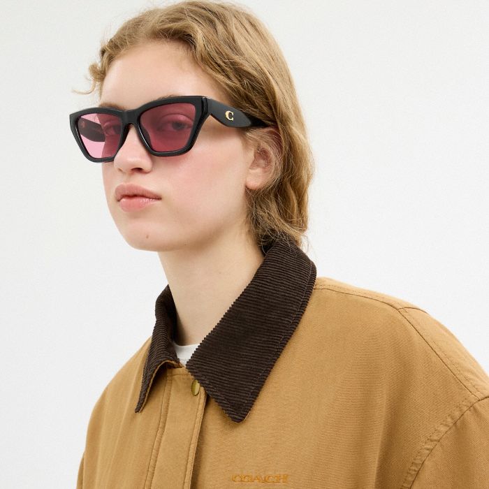 C 字飾件貓眼框太陽眼鏡