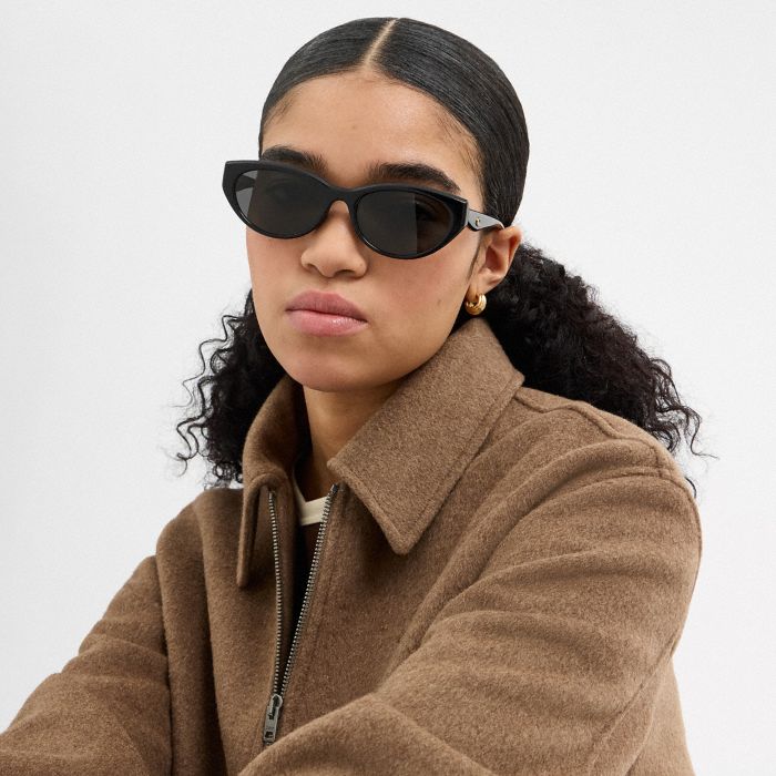 C 字飾件橢圓形貓眼框太陽眼鏡