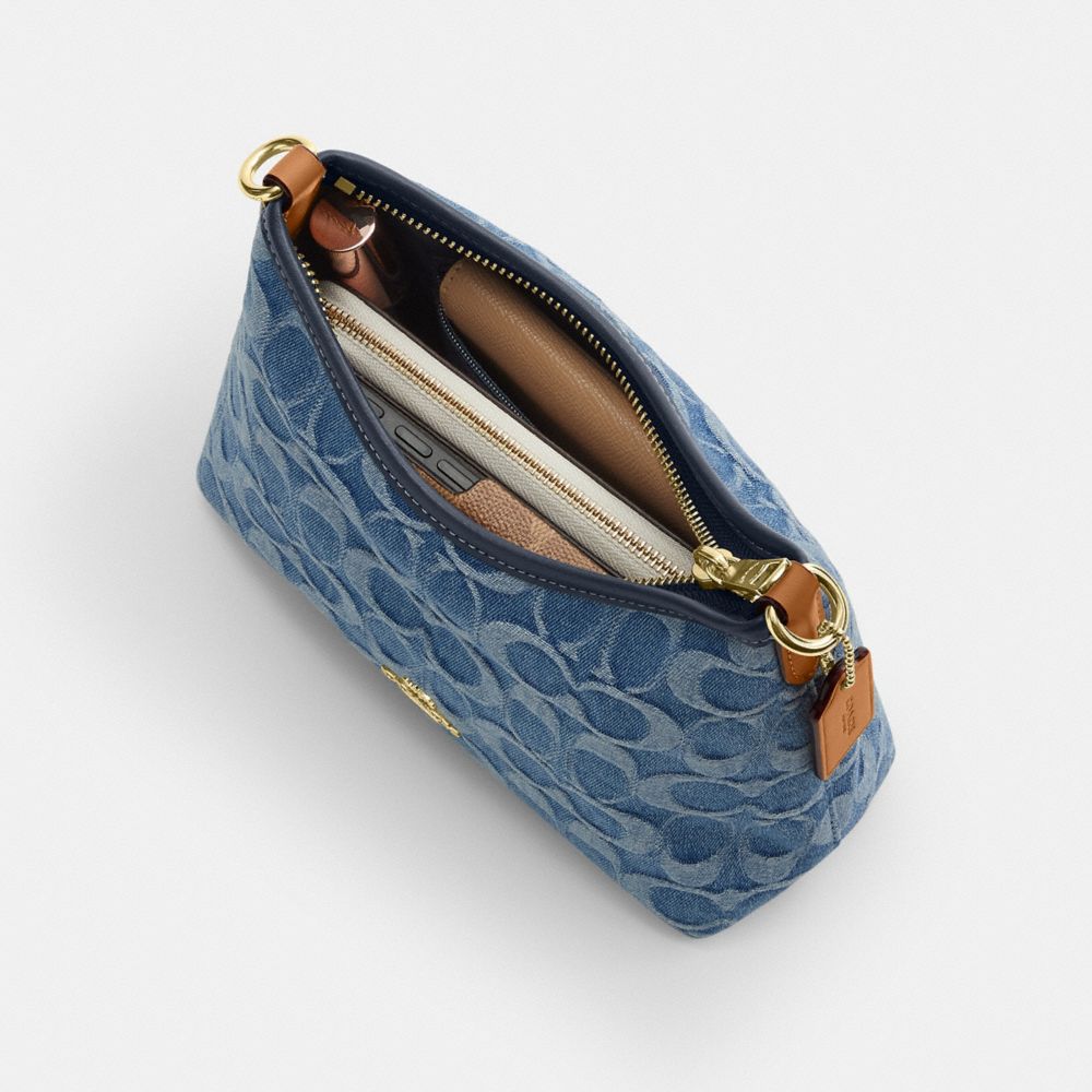 LAUREL SMALL SHOULDER BAG IN SIGNATURE DENIM