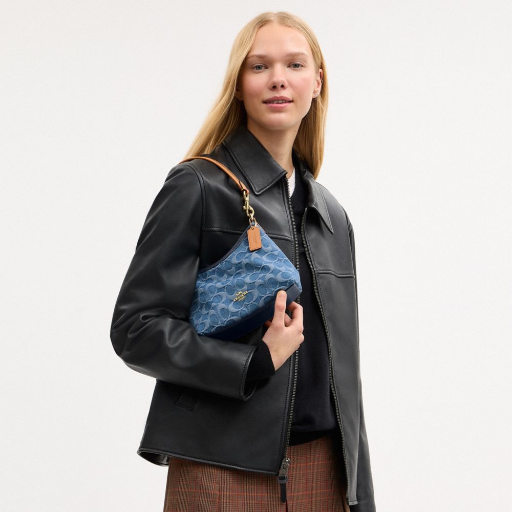 LAUREL SMALL SHOULDER BAG IN SIGNATURE DENIM