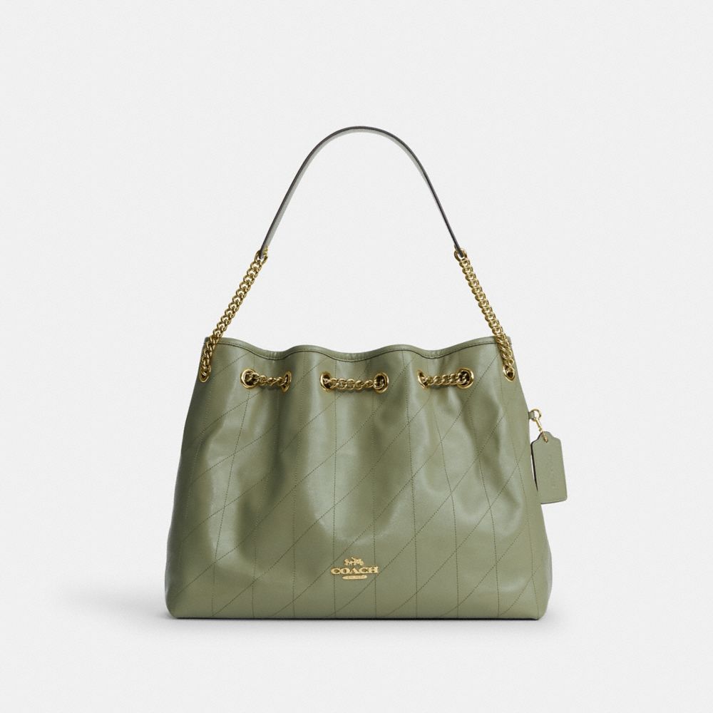 Evelyn Shoulder Bag With Quilting - CDR00 - Gold/Pistachio