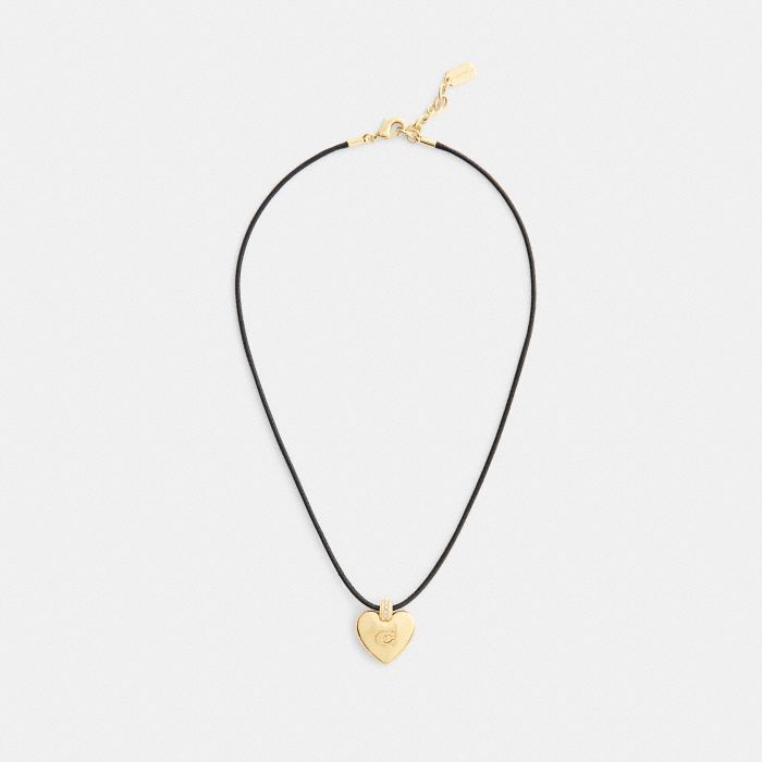 經典 SIGNATURE 愛心吊墜繩帶項鍊