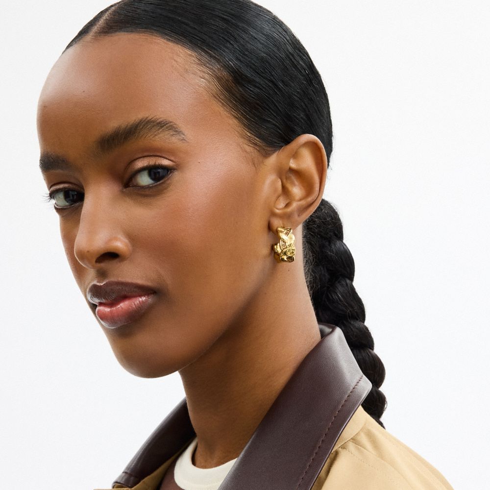 經典編織 SIGNATURE 圈形耳環