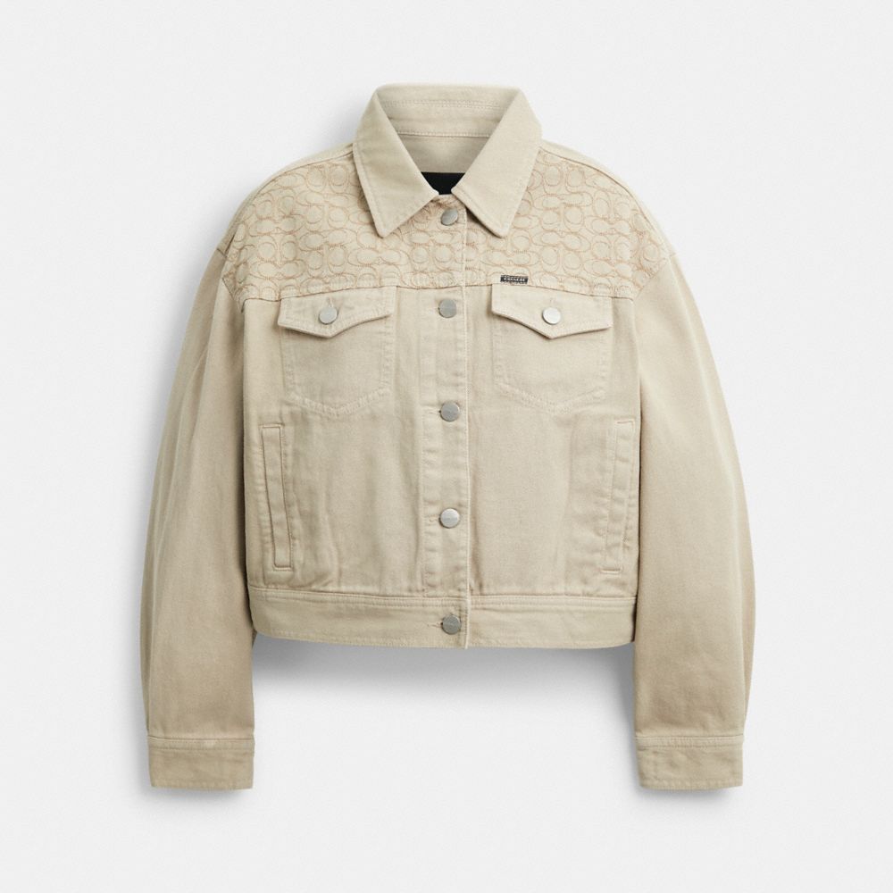 COACH CDT45 Garment Dyed Denim Jacket Dark Stone