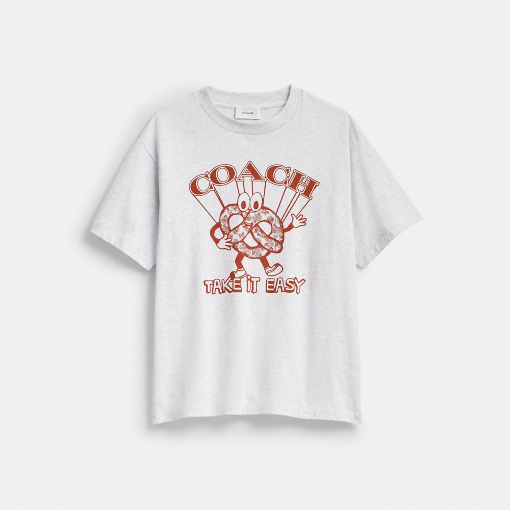 Pretzel Relaxed T-Shirt In Organic Cotton - CDT59 - Heather Grey