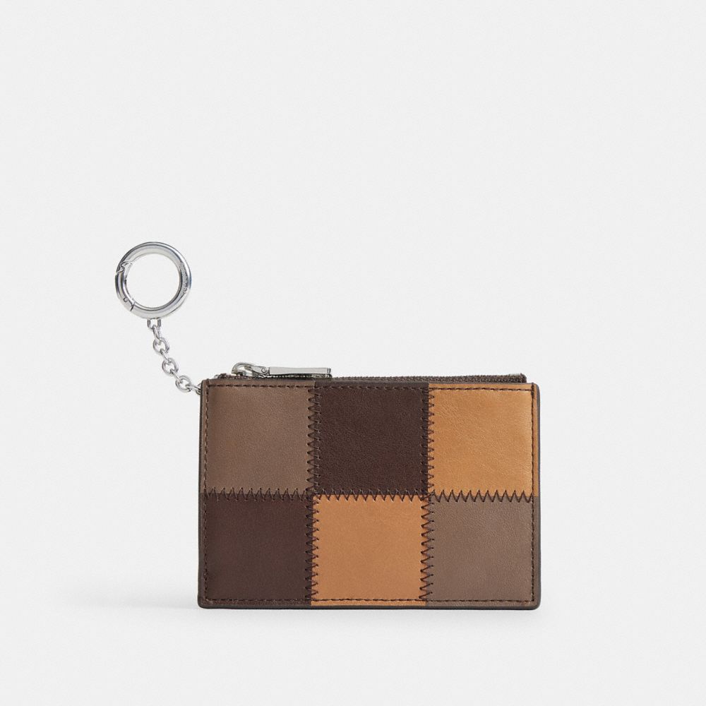 Zip Card Case With Key Ring In Upcrafted Leather
