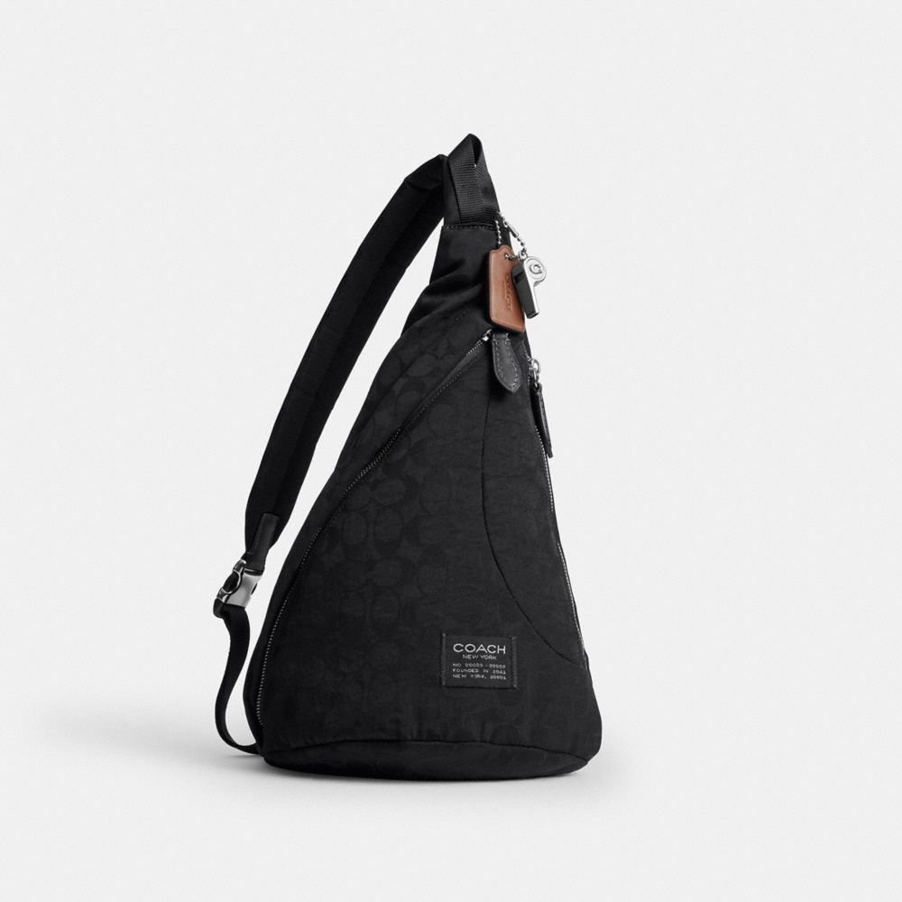 COACH CDV01 Lachlan Sling In Signature Nylon Black