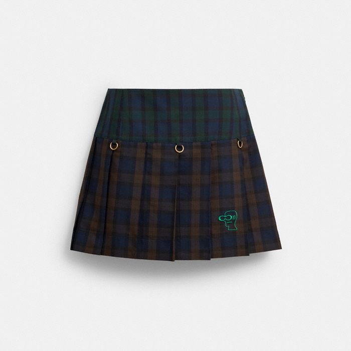 COACH | BRAIN DEAD MINI PLAID PLEATED SKIRT