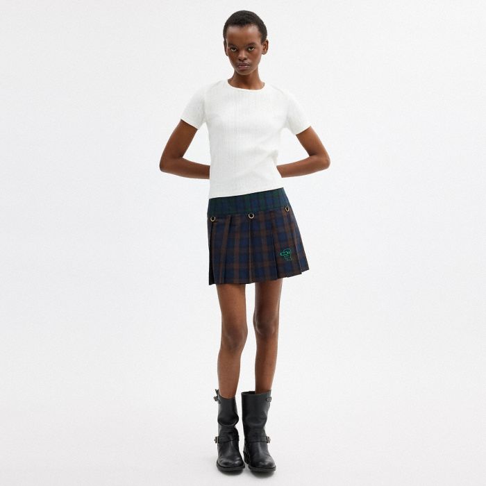 COACH | BRAIN DEAD MINI PLAID PLEATED SKIRT