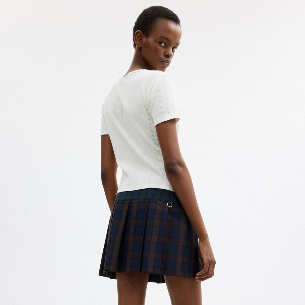 COACH | BRAIN DEAD MINI PLAID PLEATED SKIRT