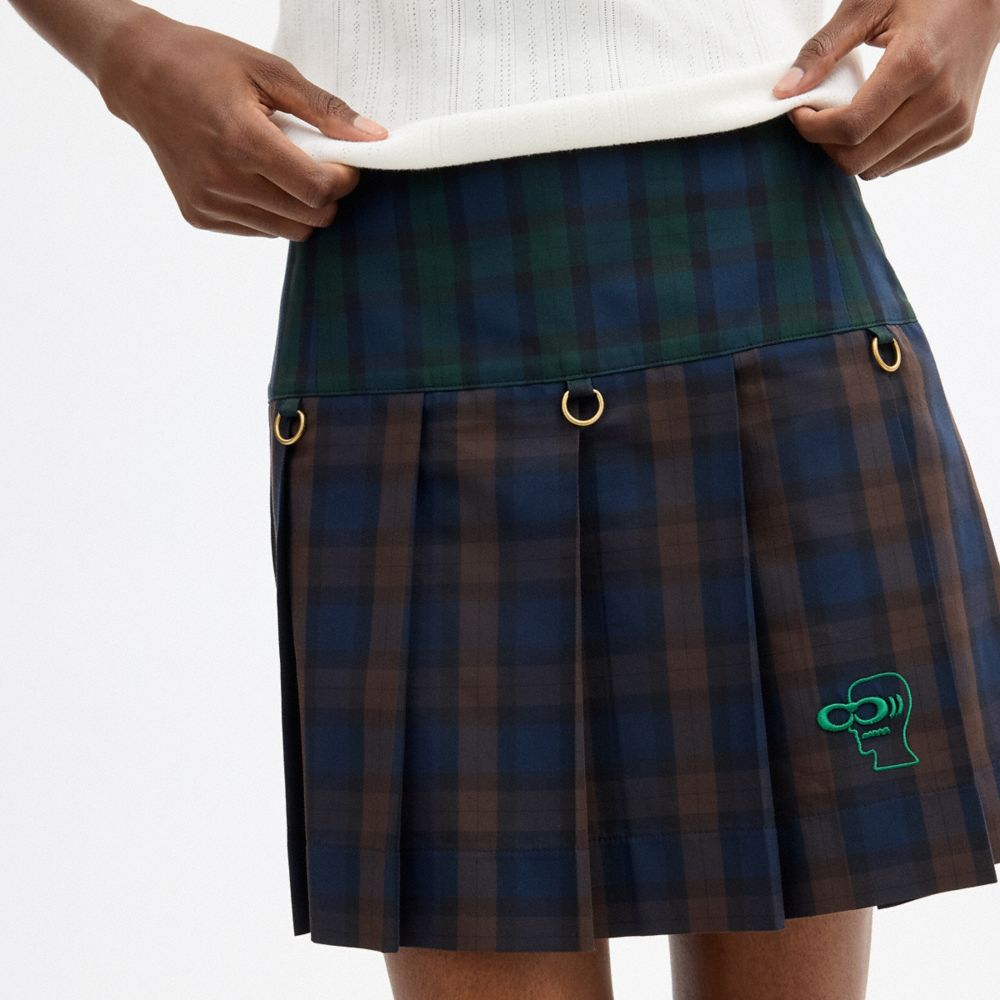 COACH | BRAIN DEAD MINI PLAID PLEATED SKIRT