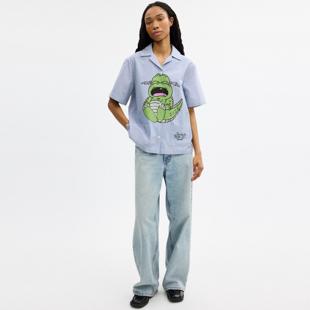 COACH | BRAIN DEAD DARBY DINO SHORT SLEEVE BUTTON UP SHIRT