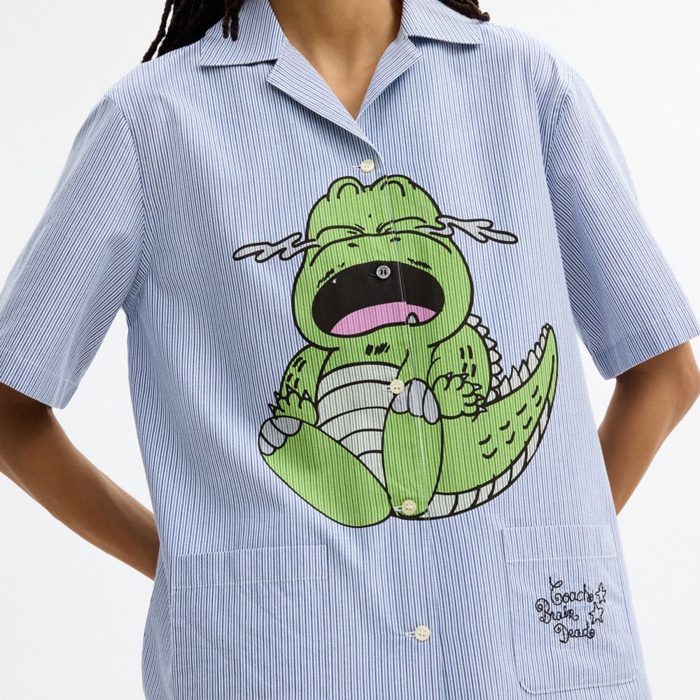COACH | BRAIN DEAD DARBY DINO SHORT SLEEVE BUTTON UP SHIRT