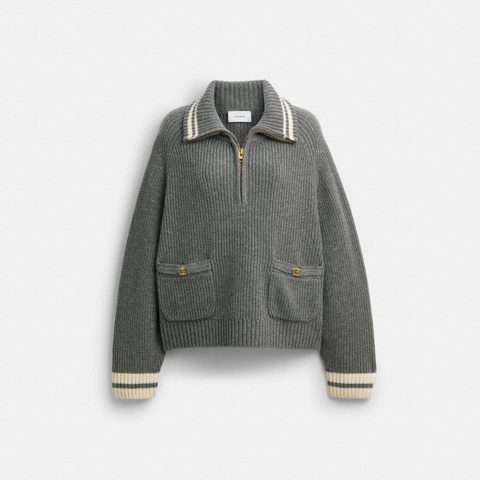 HERITAGE C 半拉鍊針織 Polo衫