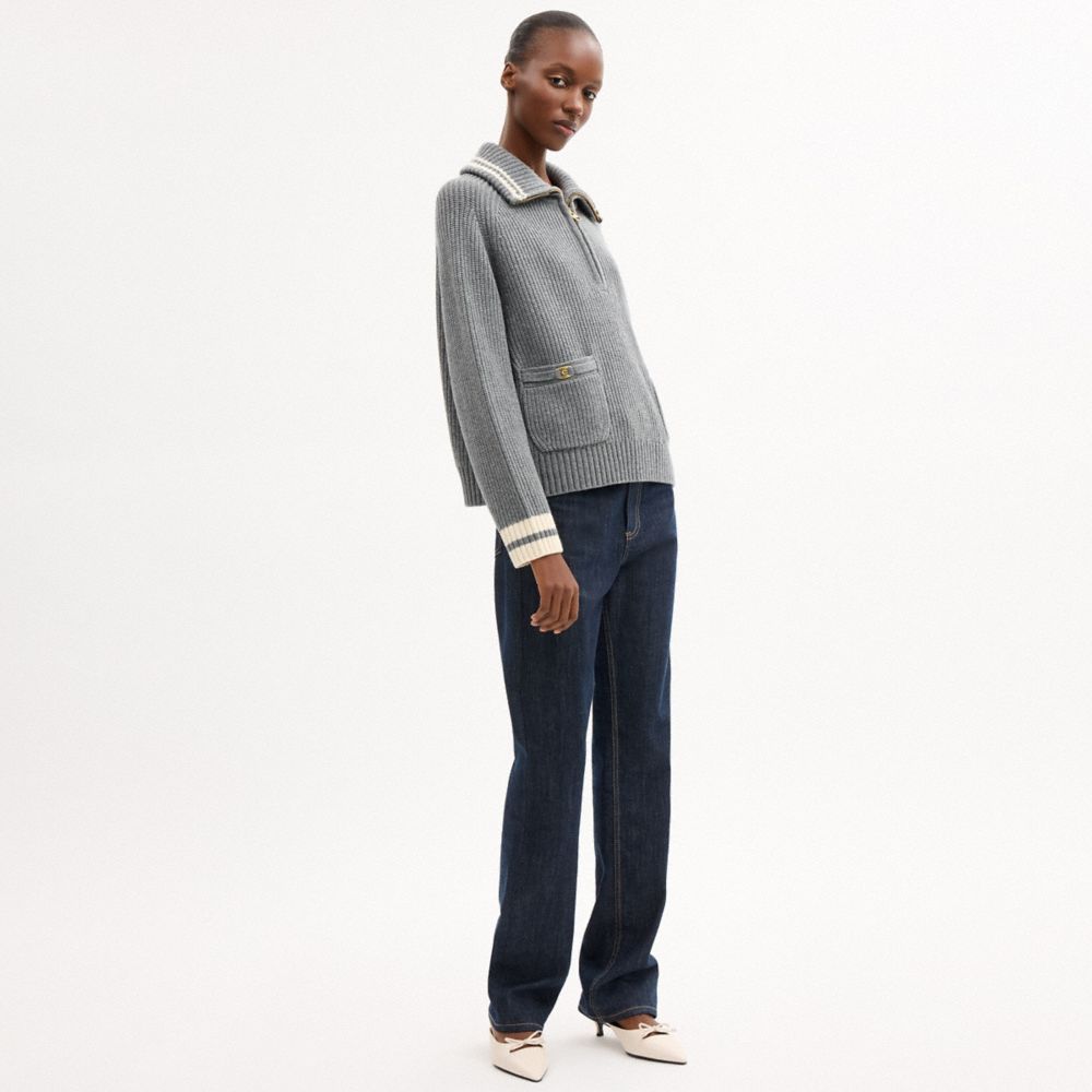 HERITAGE C QUARTER ZIP KNIT POLO