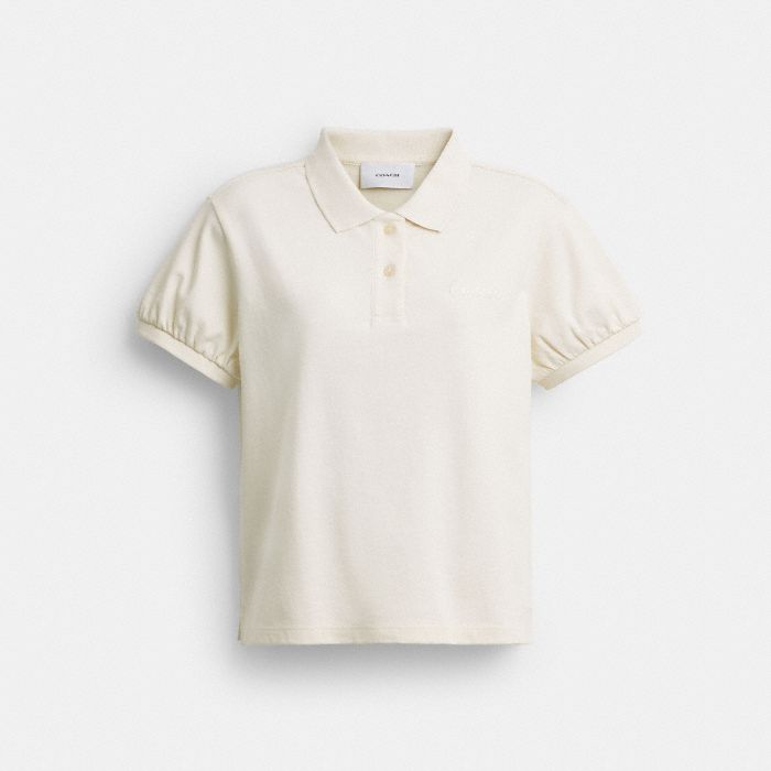 COACH SCRIPT SHRUNKEN POLO IN ORGANIC COTTON