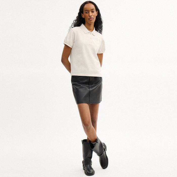 COACH SCRIPT SHRUNKEN POLO IN ORGANIC COTTON
