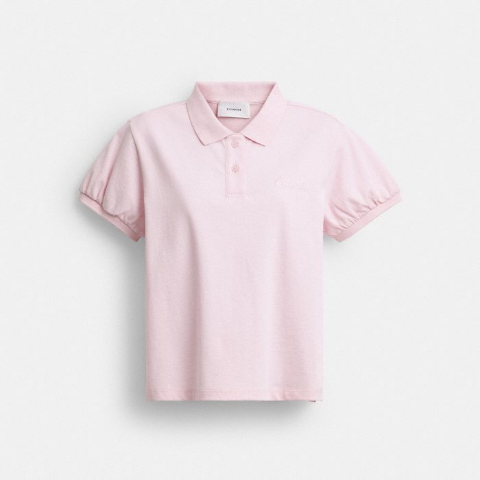COACH SCRIPT SHRUNKEN POLO IN ORGANIC COTTON