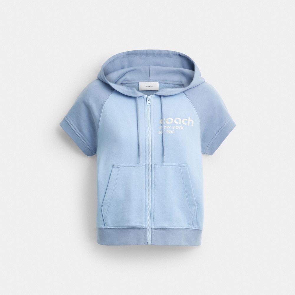 SHORT SLEEVE SHRUNKEN HOODIE IN ORGANIC COTTON