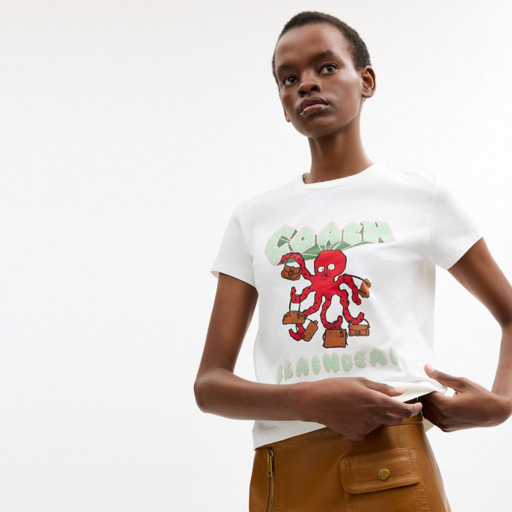 COACH | BRAIN DEAD 章魚圖案 90 年代風格 T 恤