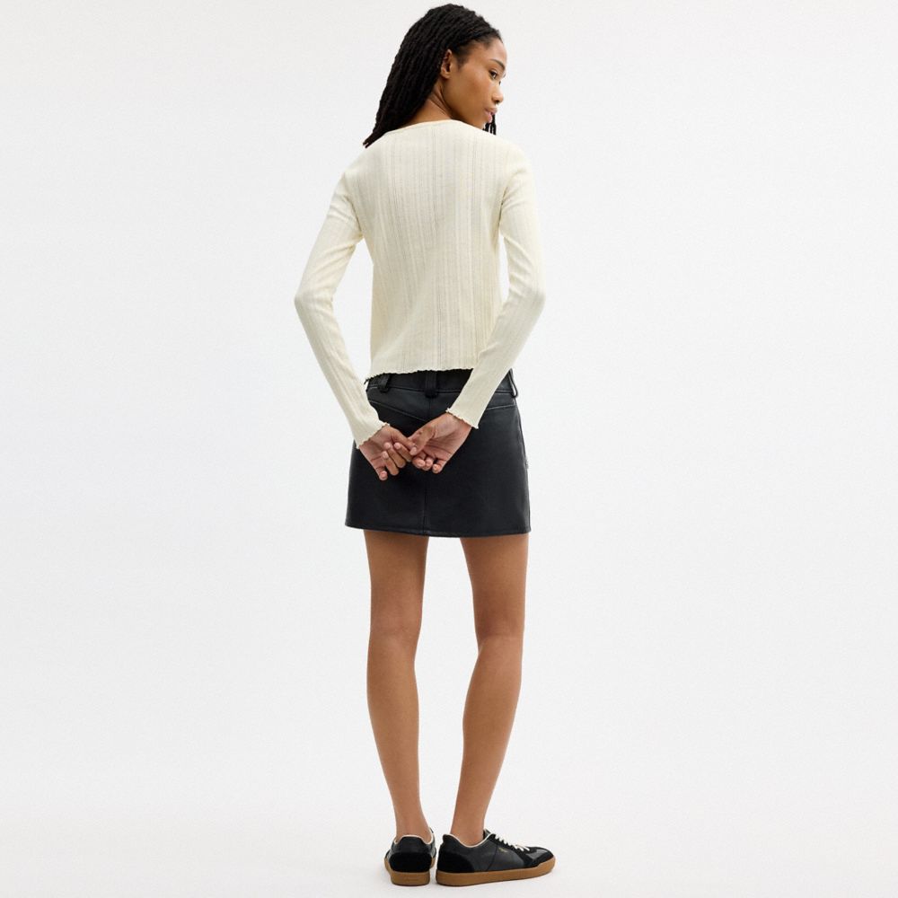 COACH | BRAIN DEAD KACHI MOUSE GRAPHIC LONG SLEEVE POINTELLE TOP