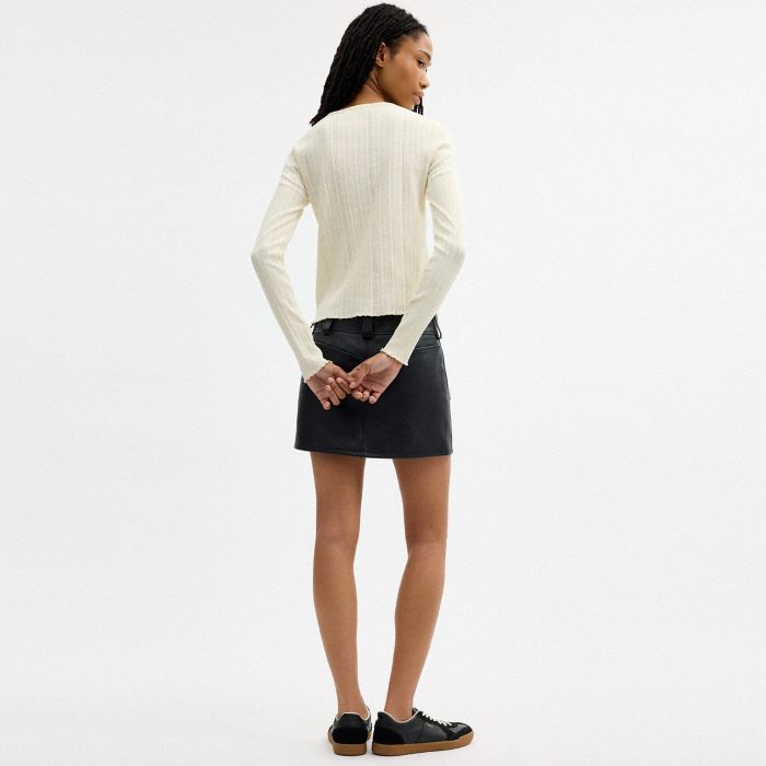 COACH | BRAIN DEAD KACHI MOUSE GRAPHIC LONG SLEEVE POINTELLE TOP
