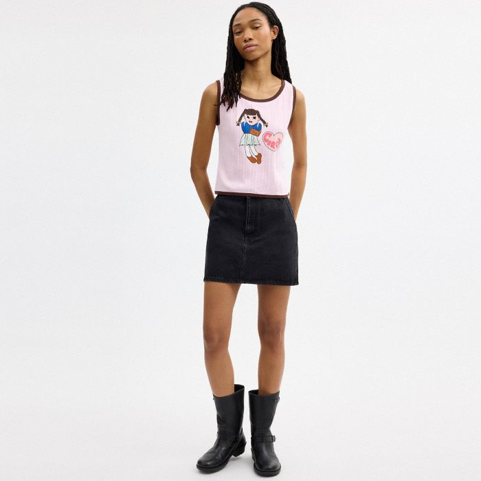COACH | BRAIN DEAD GRAPHIC POINTELLE TANK TOP