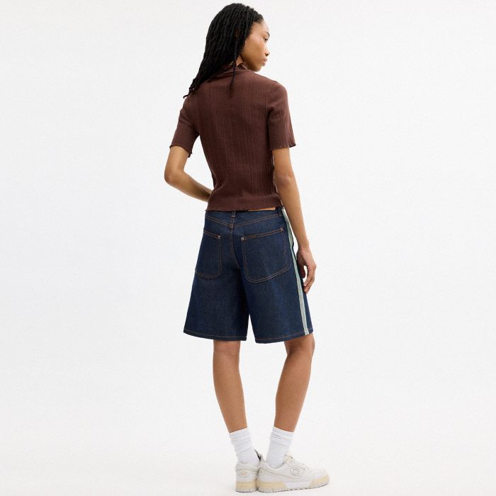 COACH | BRAIN DEAD GRAPHIC POINTELLE MOCKNECK TOP