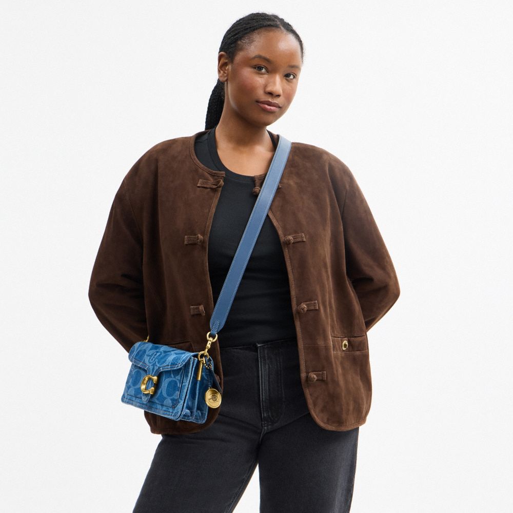 TABBY 經典 SIGNATURE 大號 丹寧布 COACH CLOT 26 單肩手袋