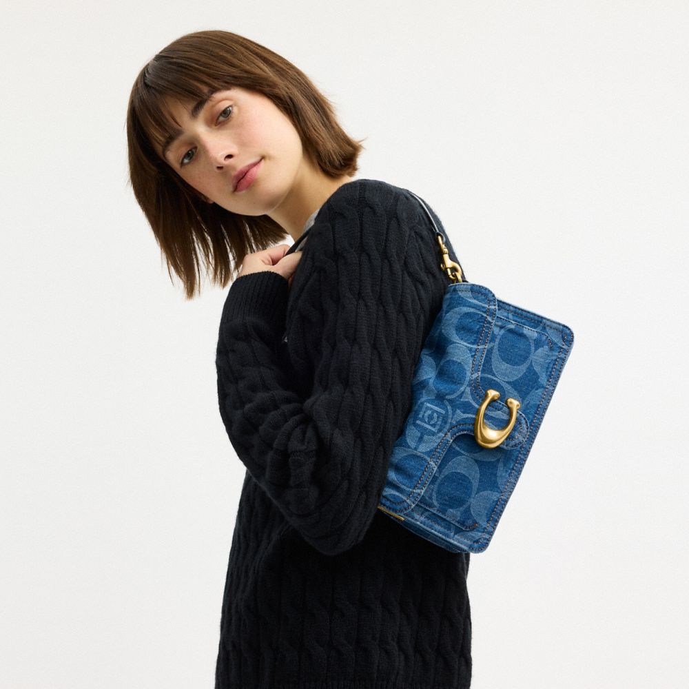 TABBY 經典 SIGNATURE 大號 丹寧布 COACH CLOT 26 單肩手袋