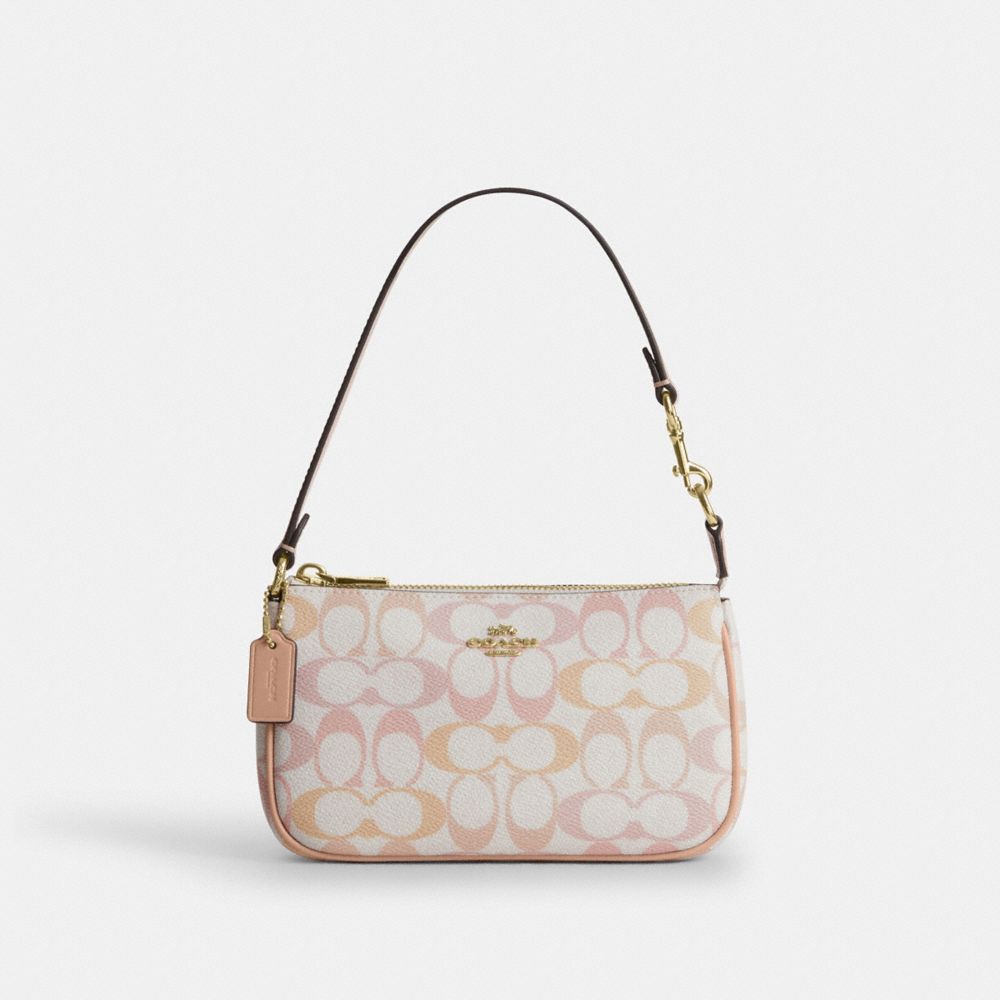 COACH CDW29 Nolita 19 In Signature Canvas GOLD/CHALK/PINK