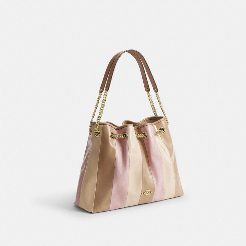 EVELYN SHOULDER BAG WITH STRIPED PATCHWORK