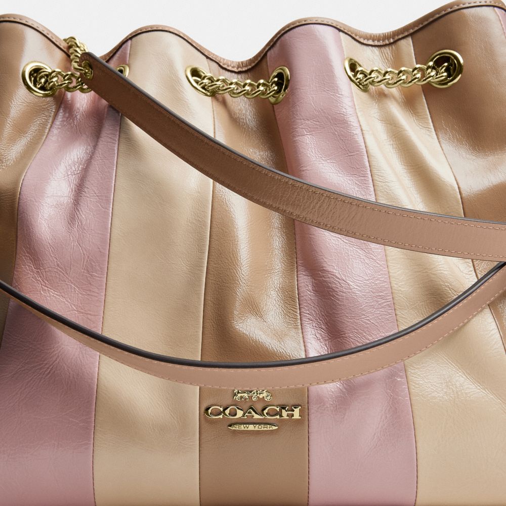 EVELYN SHOULDER BAG WITH STRIPED PATCHWORK