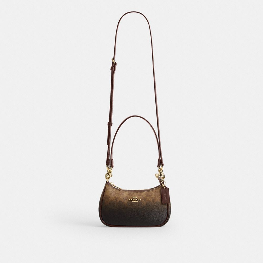 TERI MINI CROSSBODY BAG IN OMBRE SIGNATURE CANVAS