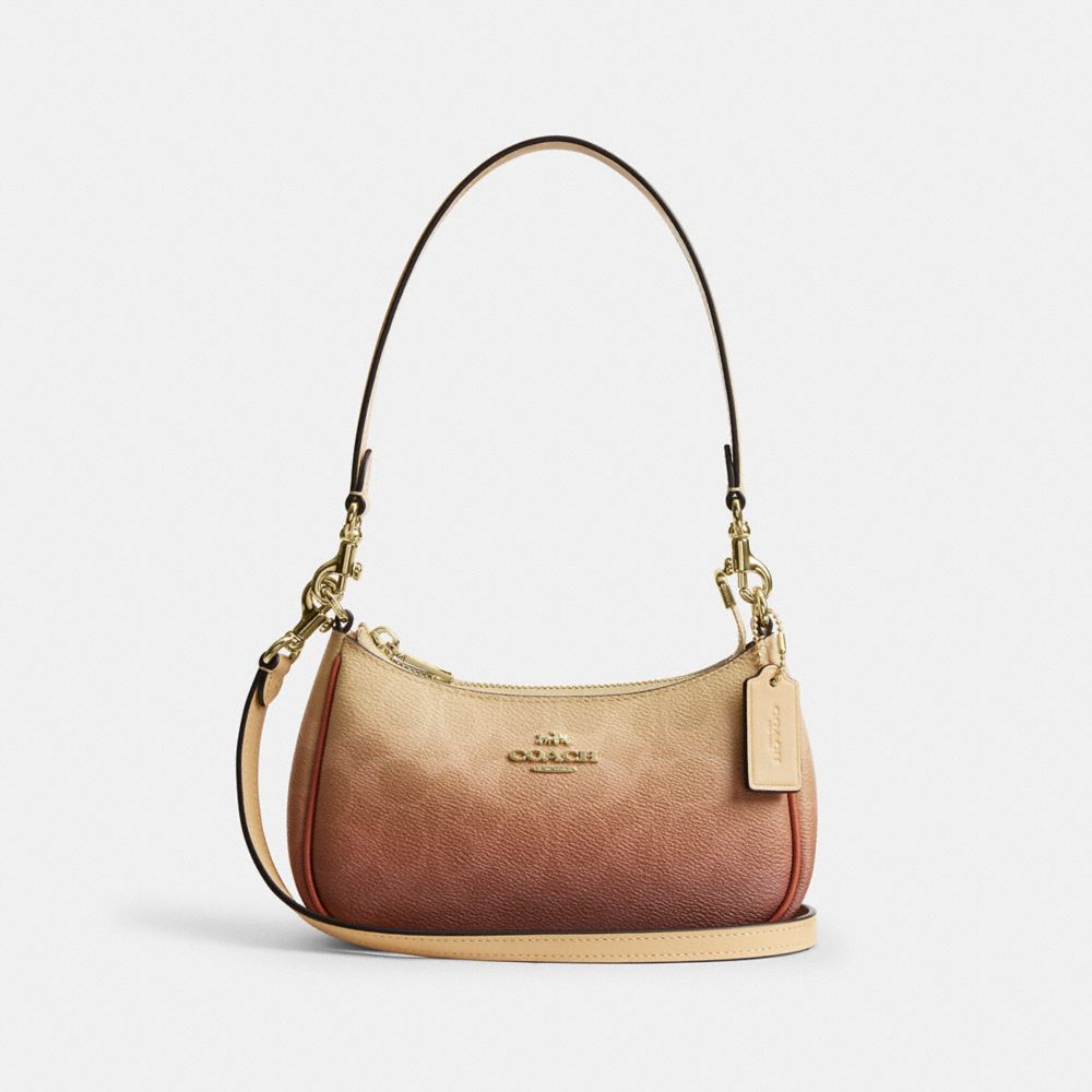 COACH CDW51 Teri Mini Crossbody Bag In Ombre Signature Canvas GOLD/SUNSET