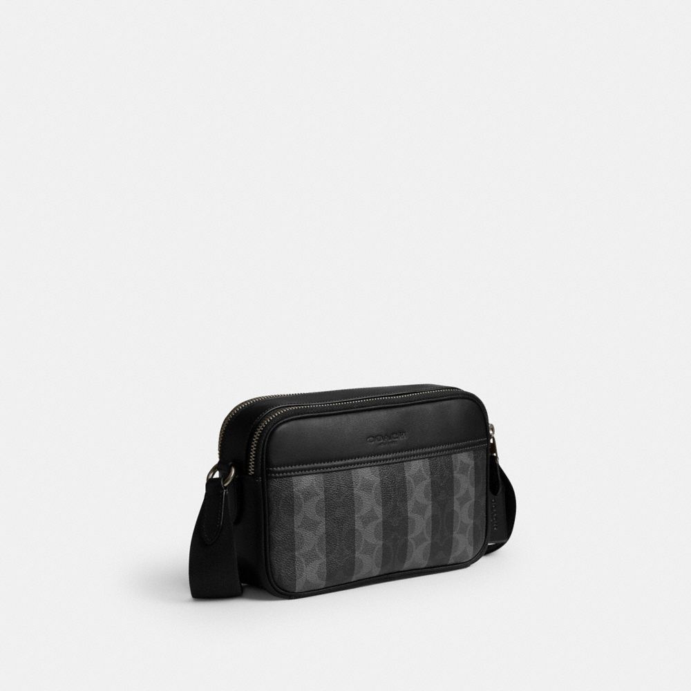 GRAHAM CROSSBODY BAG IN SIGNATURE CANVAS WITH STRIPES