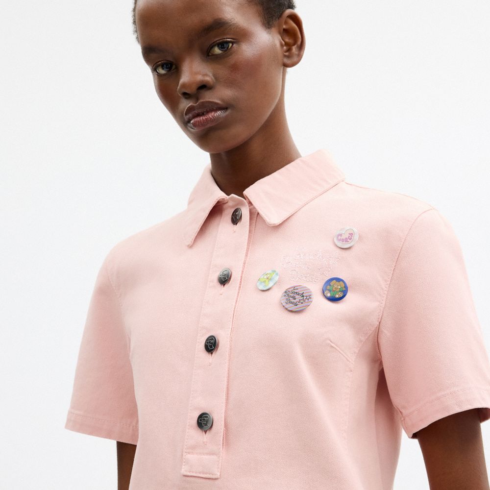 COACH | BRAIN DEAD SHORT SLEEVE DENIM MINI DRESS