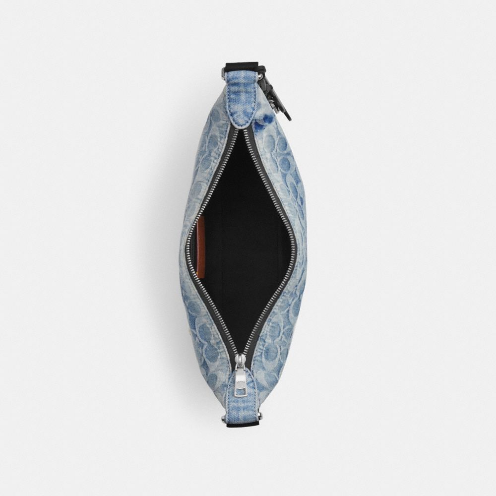 SMALL FINN CROSSBODY WITH POUCH IN LOVED SIGNATURE DENIM