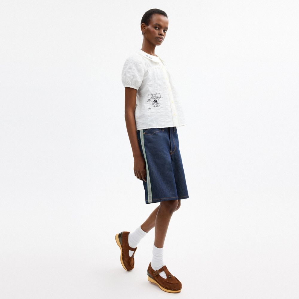 COACH | BRAIN DEAD EMBROIDERED BUTTON UP BLOUSE