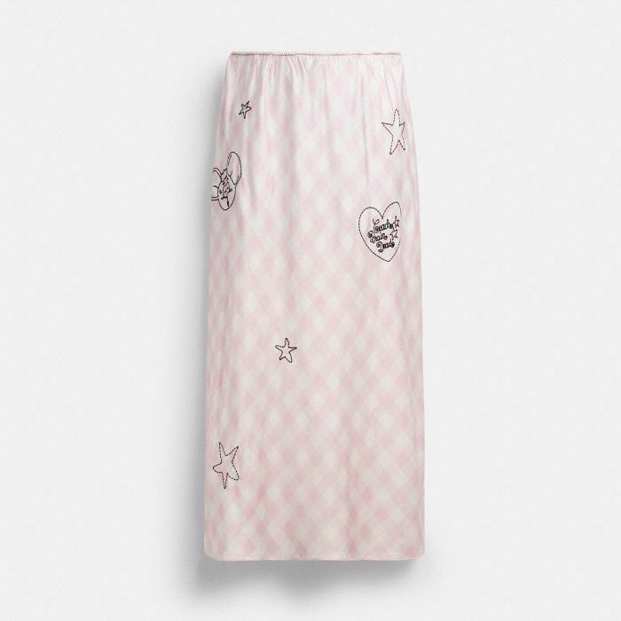 COACH | BRAIN DEAD EMBROIDERED SLIP SKIRT
