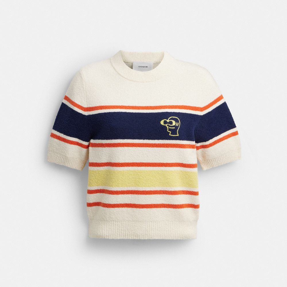 COACH&reg;,Coach | Brain Dead Striped Knit Top,Cream Multi