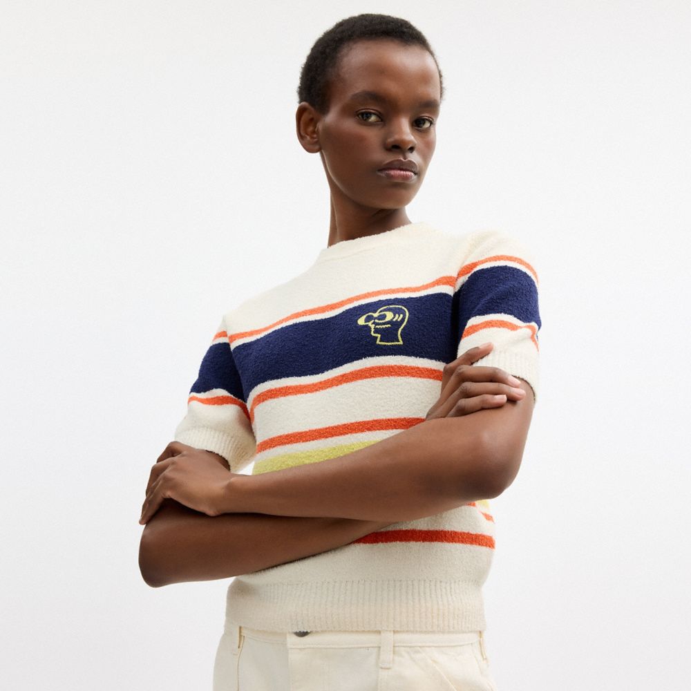 COACH | BRAIN DEAD STRIPED KNIT TOP