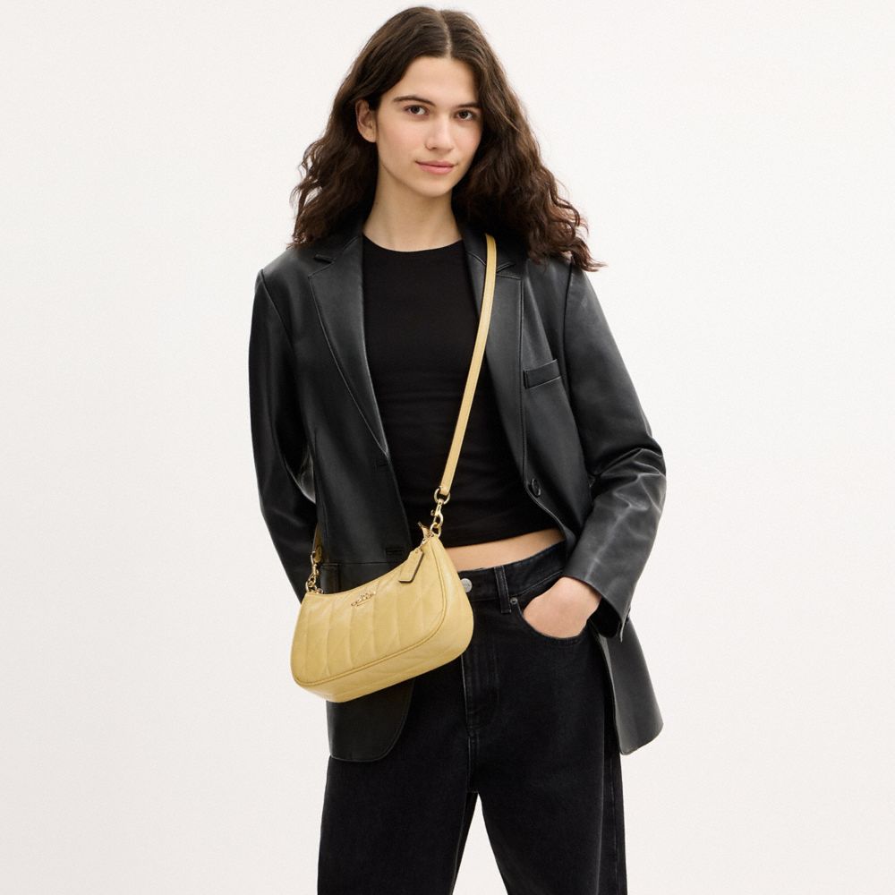 TERI SHOULDER BAG WITH QUILTING-IM/SOFT YELLOW