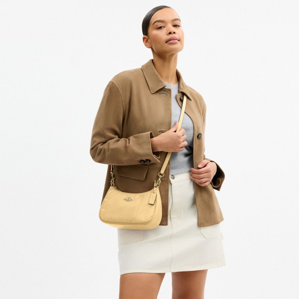 TERI SHOULDER BAG WITH QUILTING-IM/SOFT YELLOW