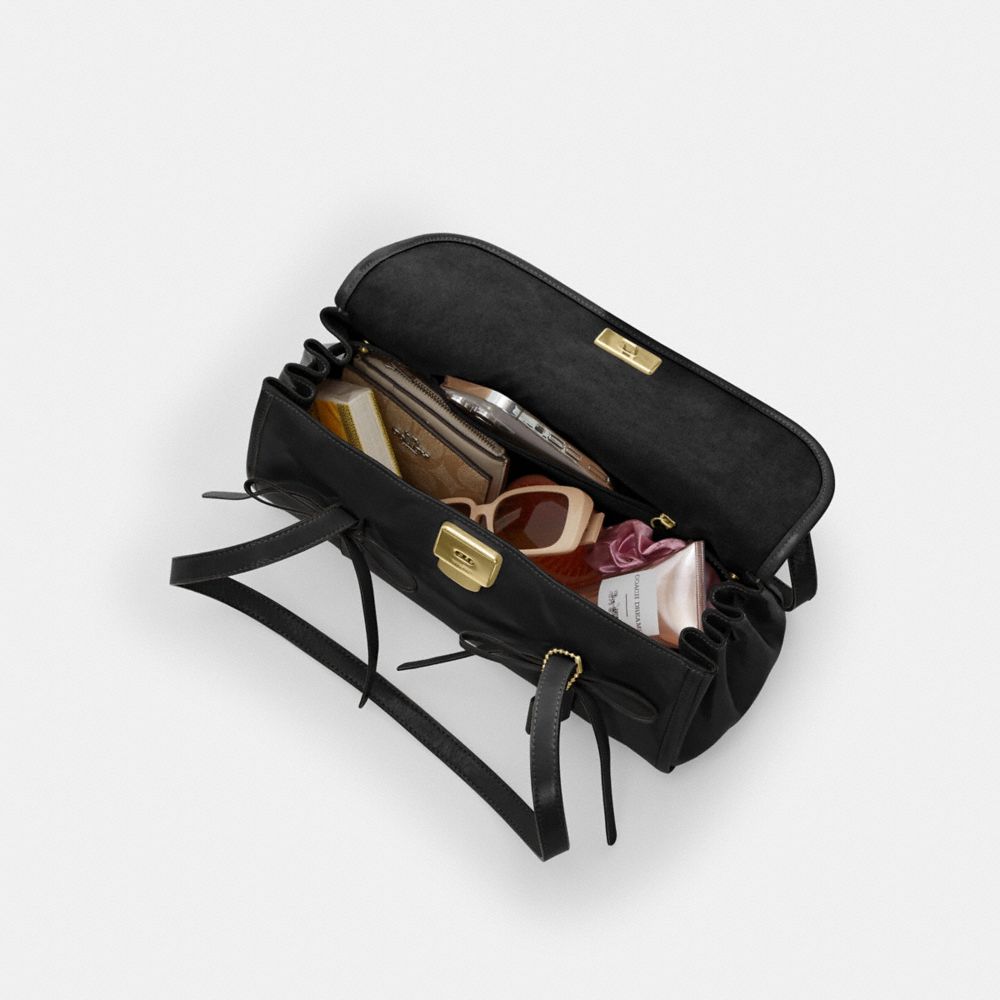 BRIDGET FLAP SHOULDER BAG WITH BOWS