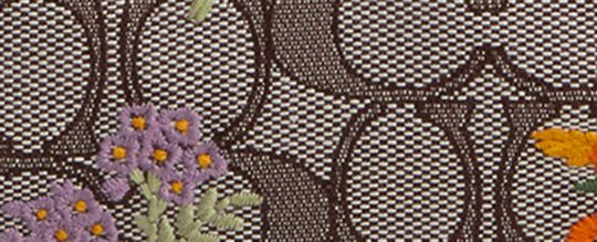 ROWAN SATCHEL BAG IN SIGNATURE JACQUARD WITH FLORAL EMBROIDERY