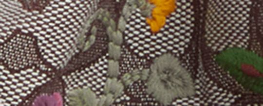 FAYE SHOULDER BAG IN SIGNATURE JACQUARD WITH FLORAL EMBROIDERY